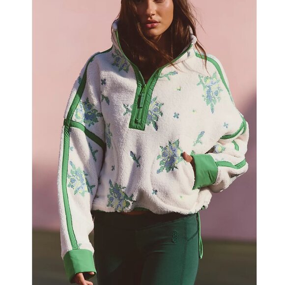 Mountain High Embroidered Half Zip Fleece Color: Ivory Combo - Picture 1 of 4